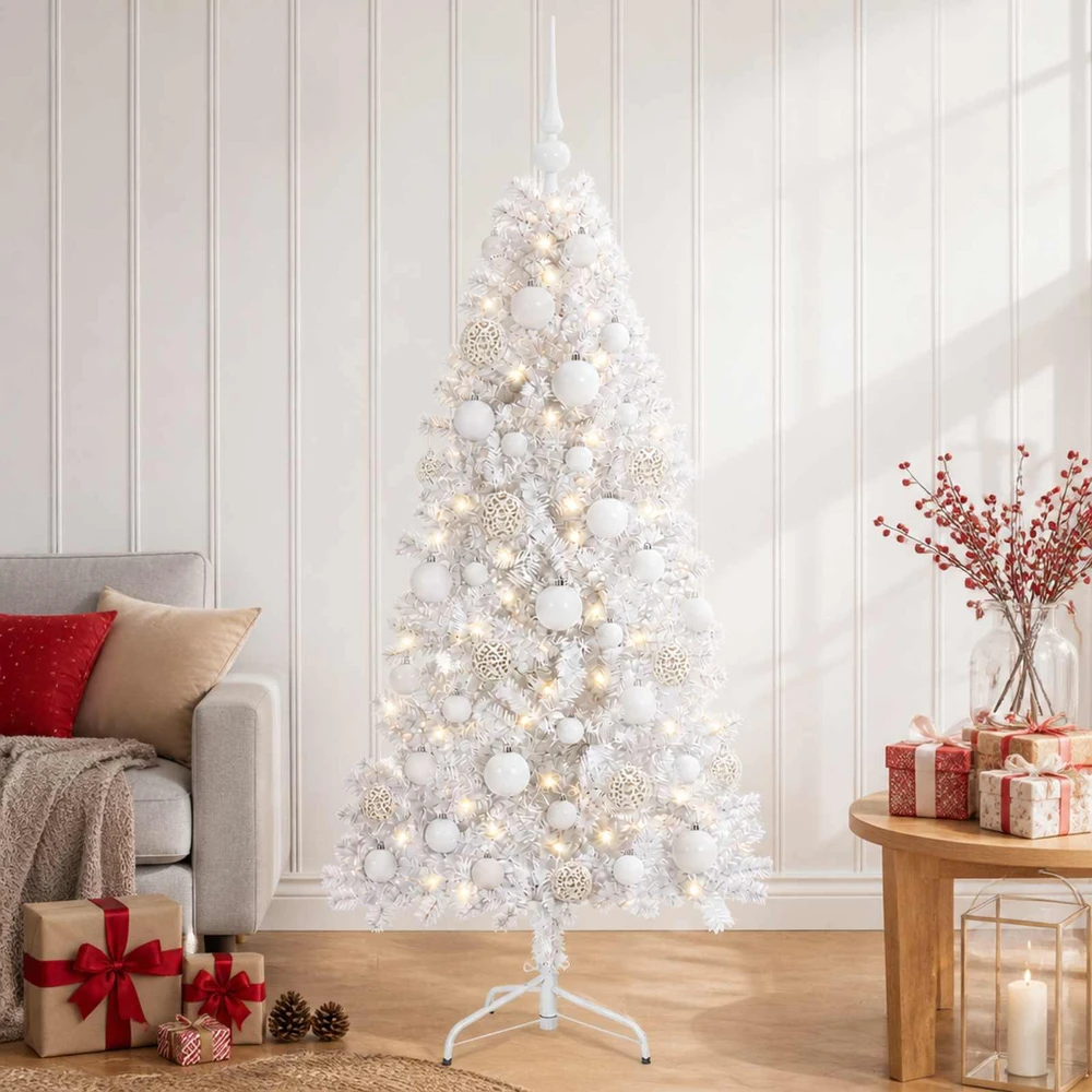 Dirbtinė Sulankstoma Kalėdų Eglutė 150 cm 150 LED Šilta balta