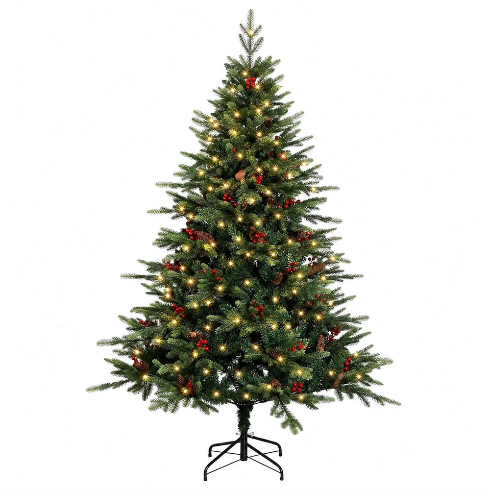 Dirbtinė Sulankstoma Kalėdų Eglutė 150 cm 150 LED Šilta balta