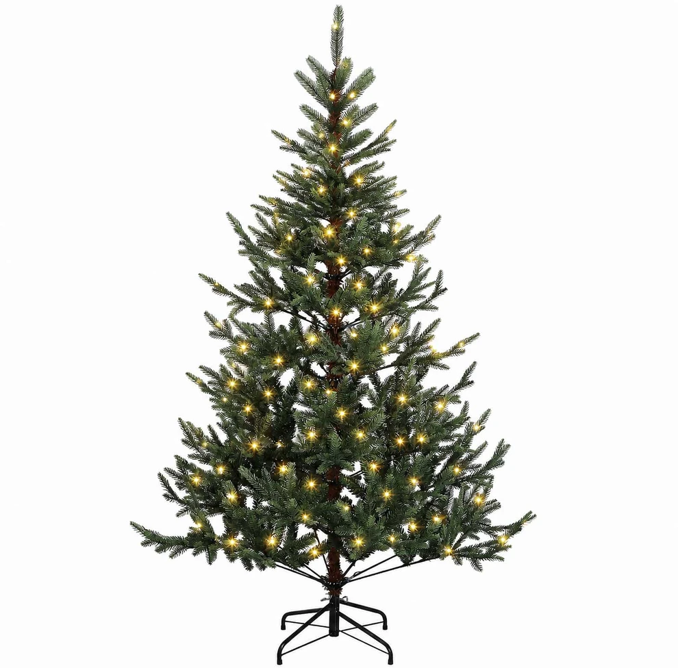 Dirbtinė Sulankstoma Kalėdų Eglutė 150 cm 150 LED Šilta balta