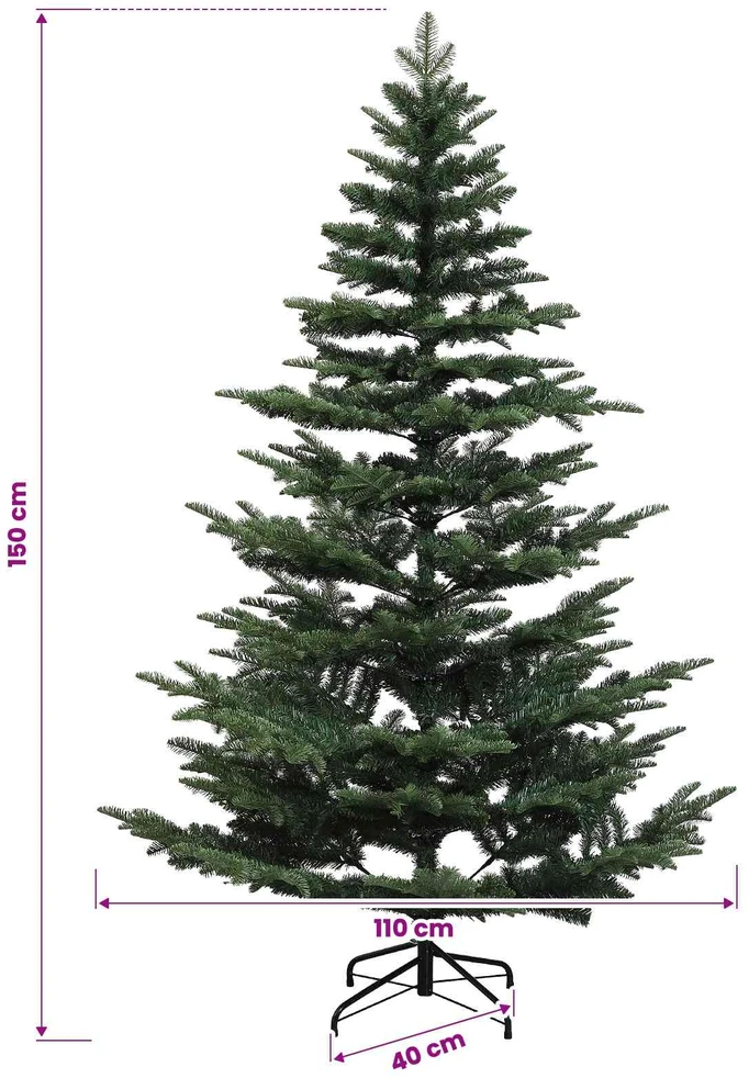 Dirbtinė Sulankstoma Kalėdų Eglutė 150 cm 150 LED Šilta balta
