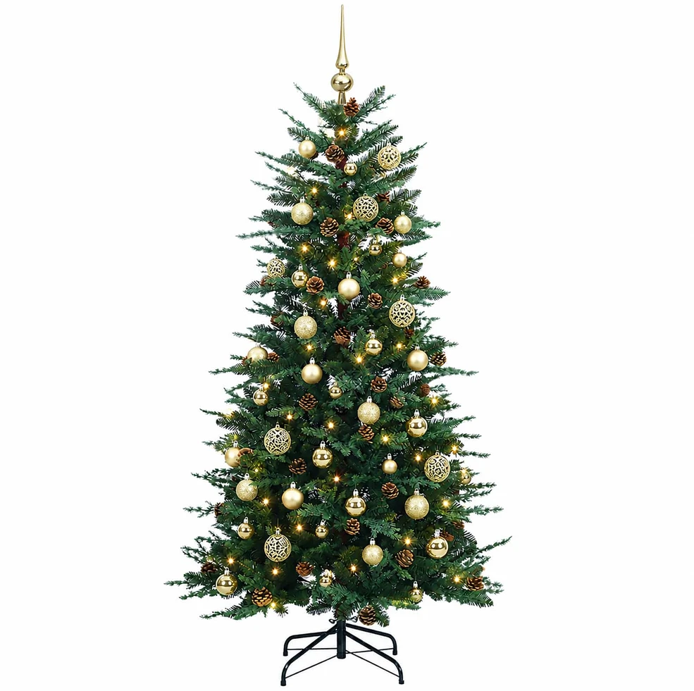 Dirbtinė Sulankstoma Kalėdų Eglutė 150 cm 150 LED Šilta balta
