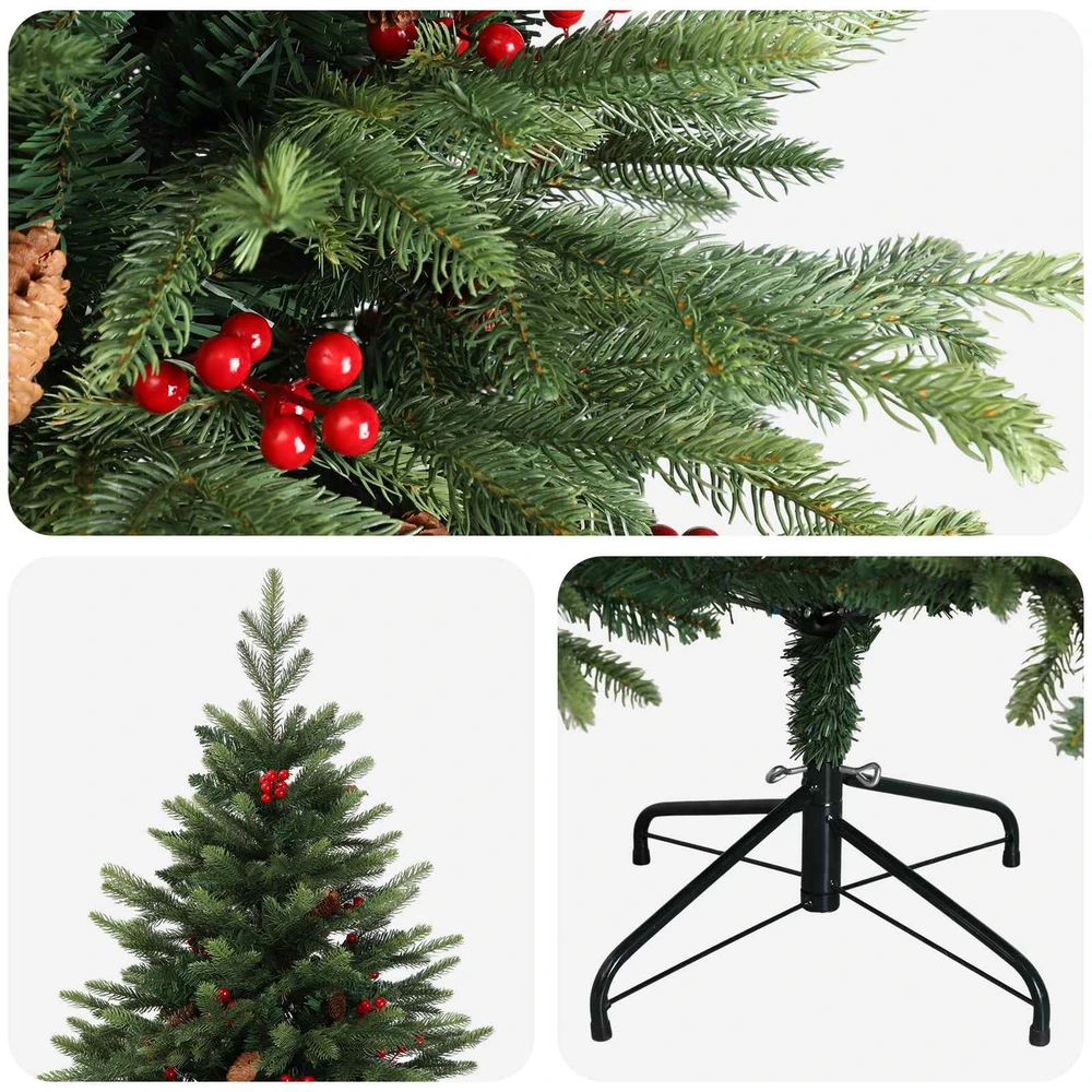 Dirbtinė Sulankstoma Kalėdų Eglutė 180 cm PVC ir metalas Žalia