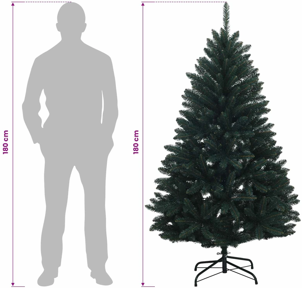 Dirbtinė Sulankstoma Kalėdų Eglutė 180 cm 300 LED Šilta balta
