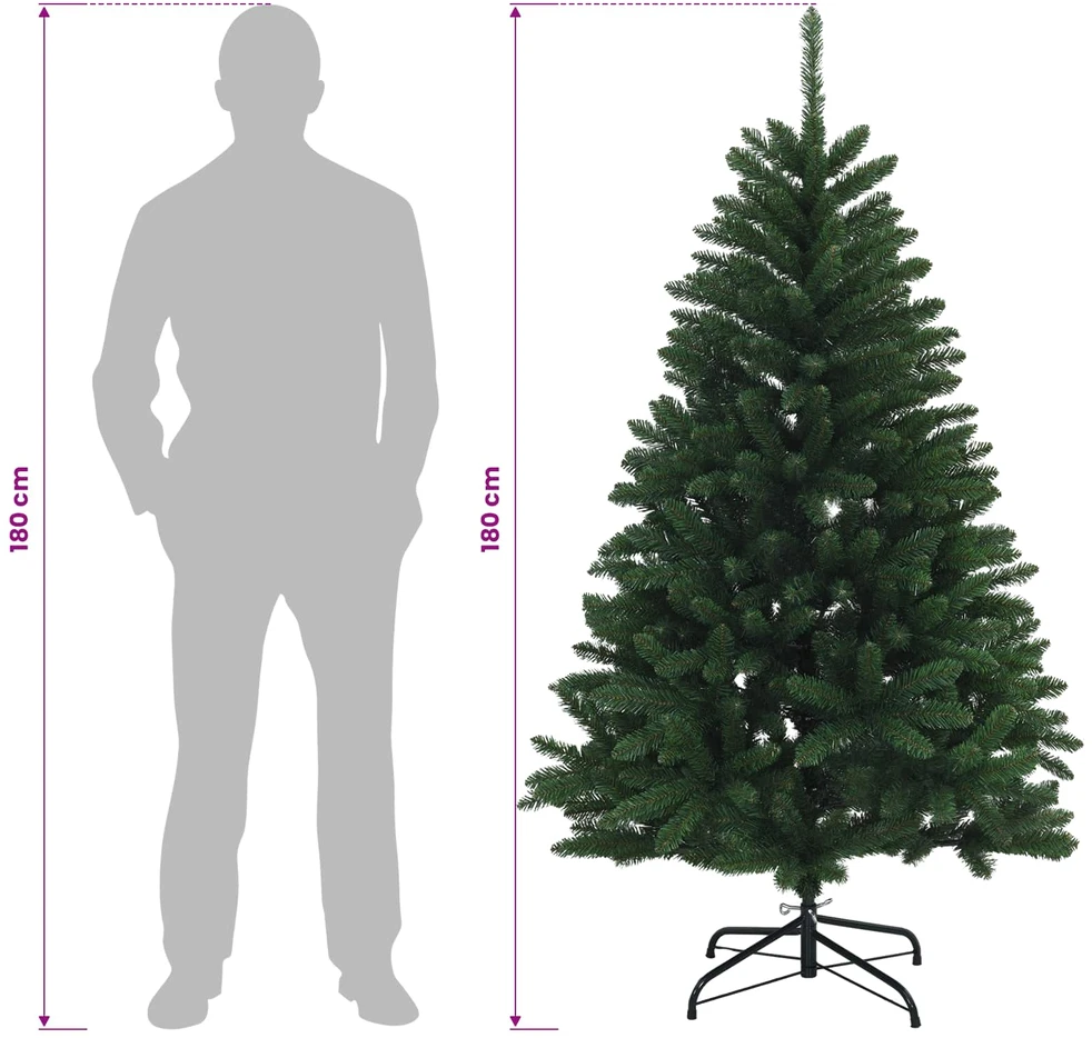 Dirbtinė Sulankstoma Kalėdų Eglutė 180 cm 300 LED Šilta balta
