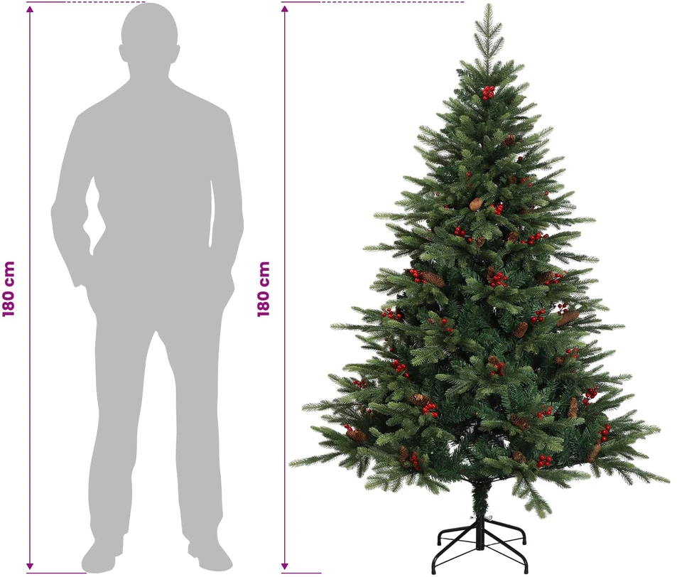 Dirbtinė Sulankstoma Kalėdų Eglutė 180 cm 300 LED Šilta balta