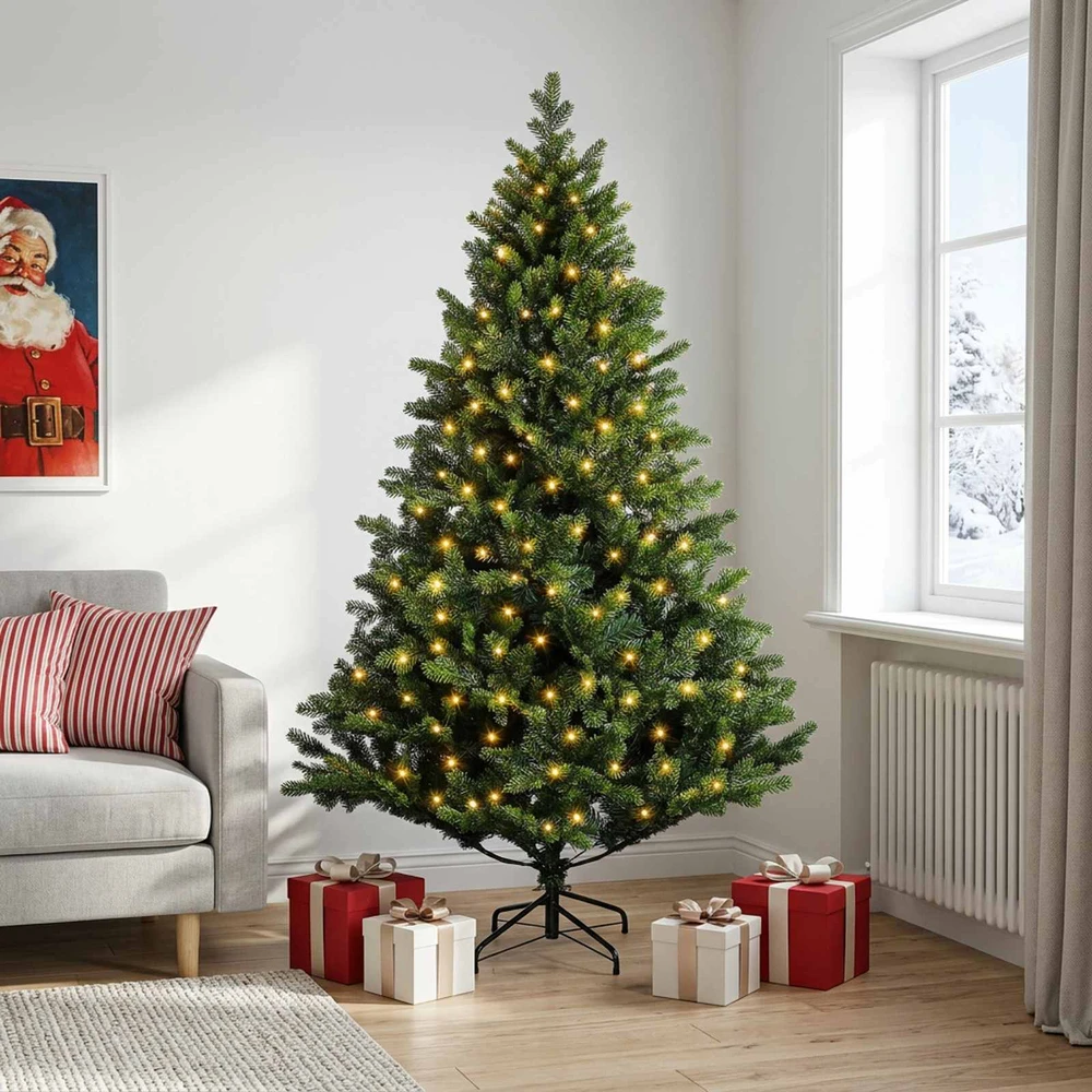 Dirbtinė Sulankstoma Kalėdų Eglutė 180 cm 300 LED Šilta balta