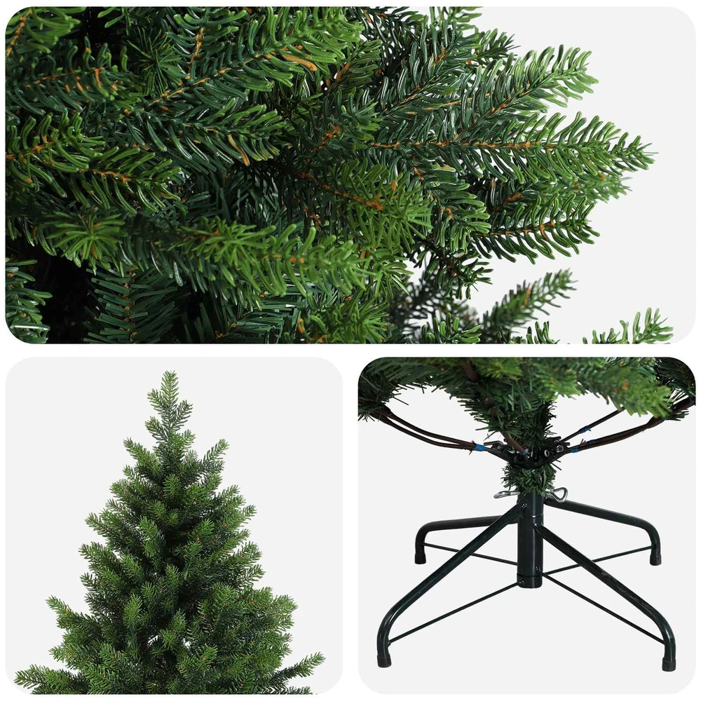 Dirbtinė Sulankstoma Kalėdų Eglutė 180 cm PVC ir metalas Žalia