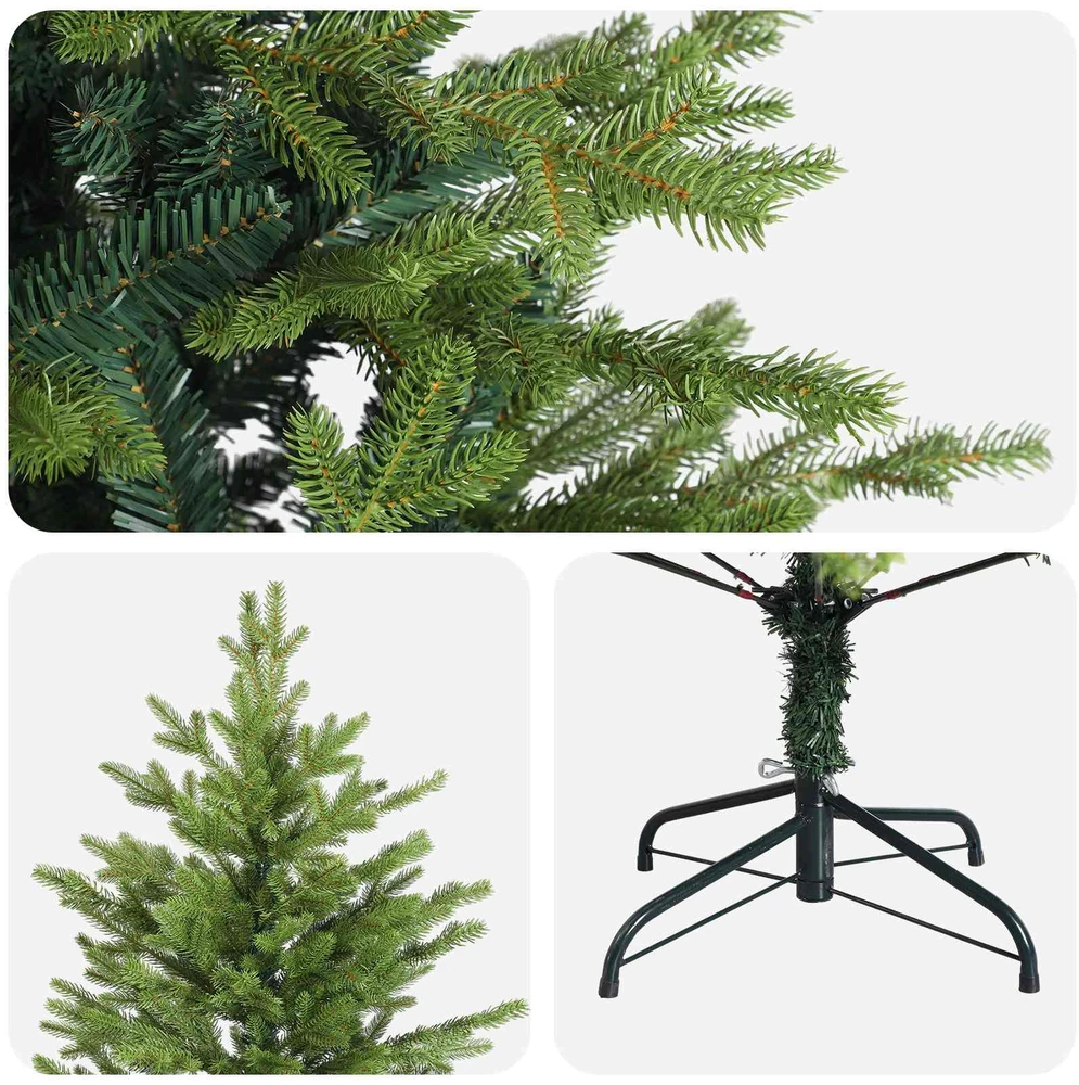 Dirbtinė Sulankstoma Kalėdų Eglutė 180 cm PVC ir metalas Žalia