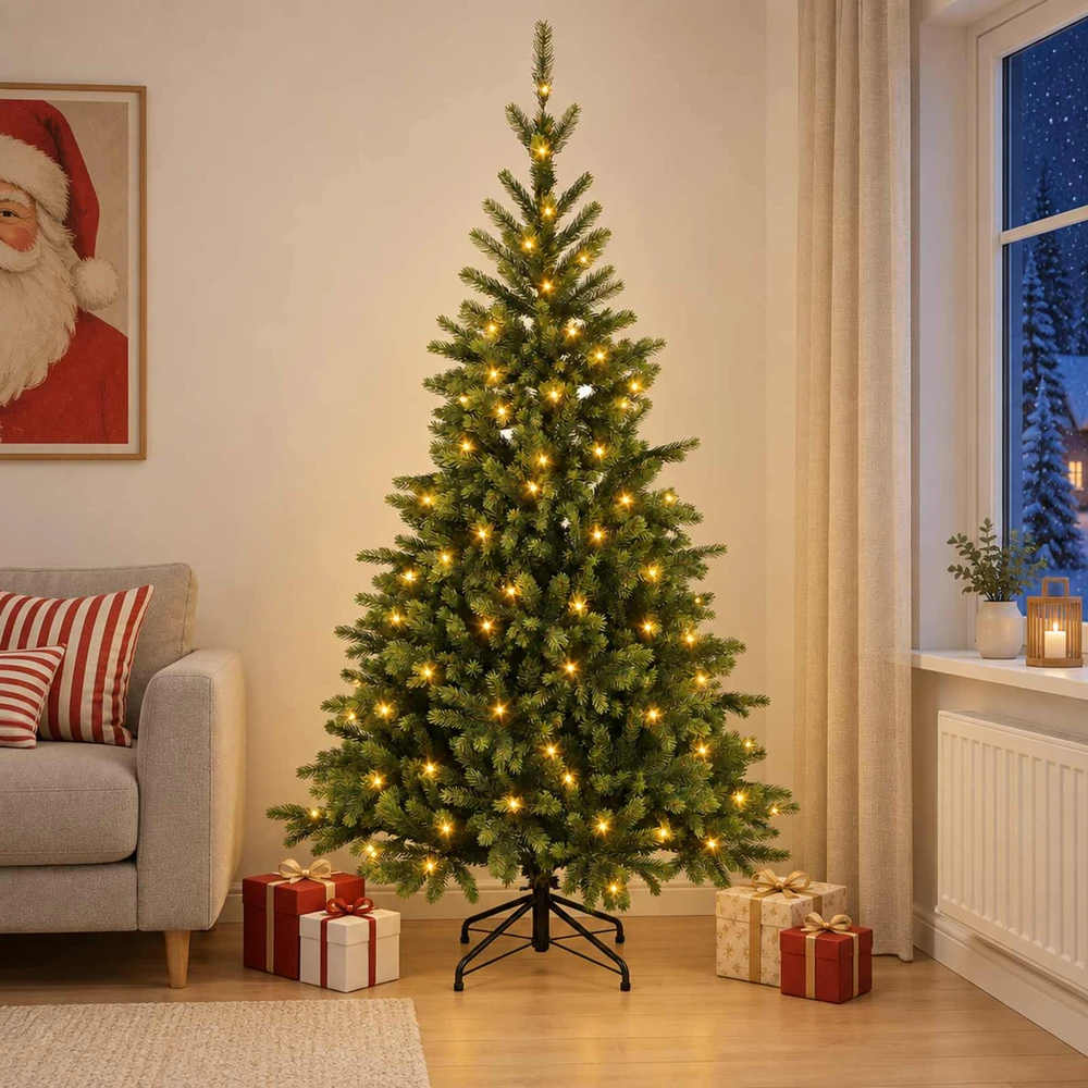 Dirbtinė Sulankstoma Kalėdų Eglutė 180 cm 300 LED Šilta balta