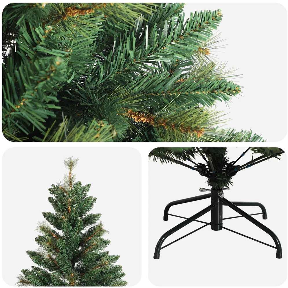 Dirbtinė Sulankstoma Kalėdų Eglutė 180 cm PVC ir metalas Žalia