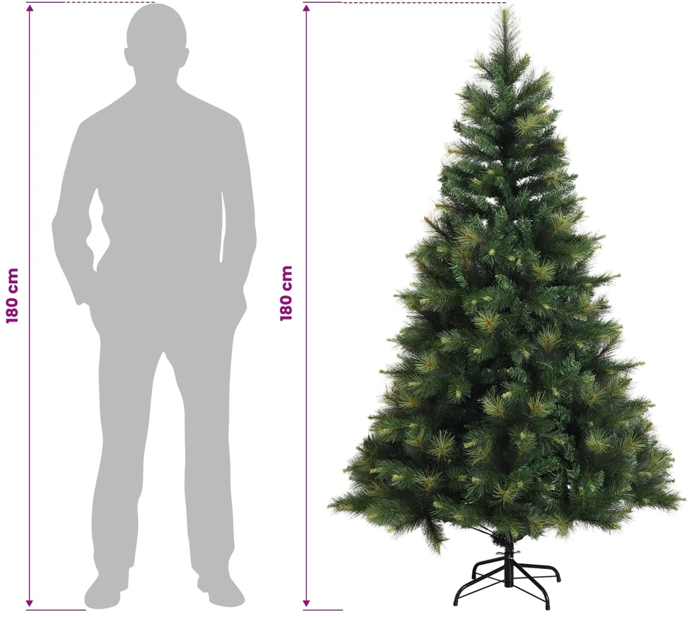 Dirbtinė Sulankstoma Kalėdų Eglutė 180 cm 300 LED Šilta balta