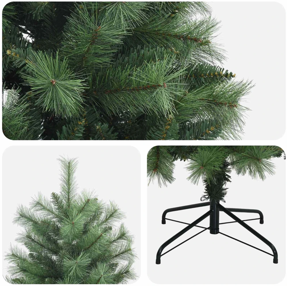 Dirbtinė Sulankstoma Kalėdų Eglutė 180 cm PVC ir metalas Žalia