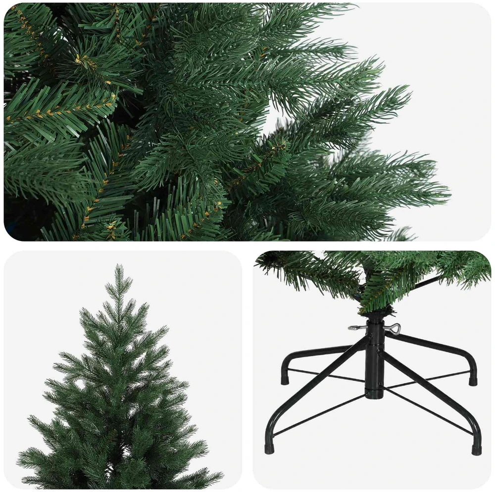 Dirbtinė Sulankstoma Kalėdų Eglutė 210 cm PVC ir metalas Žalia