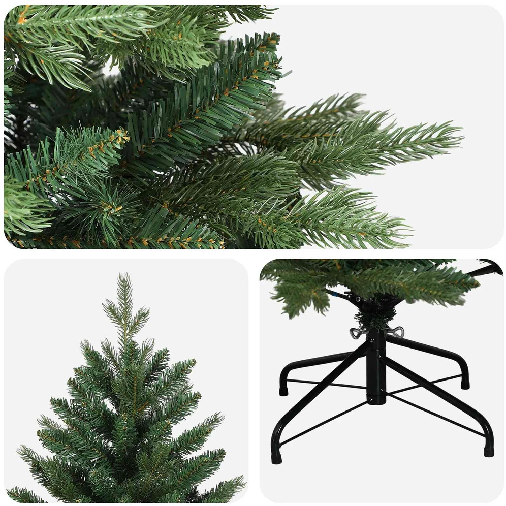 Dirbtinė Sulankstoma Kalėdų Eglutė 210 cm PVC ir metalas Žalia