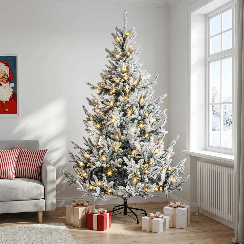 Dirbtinė Sulankstoma Kalėdų Eglutė 210 cm 300 LED Šilta balta