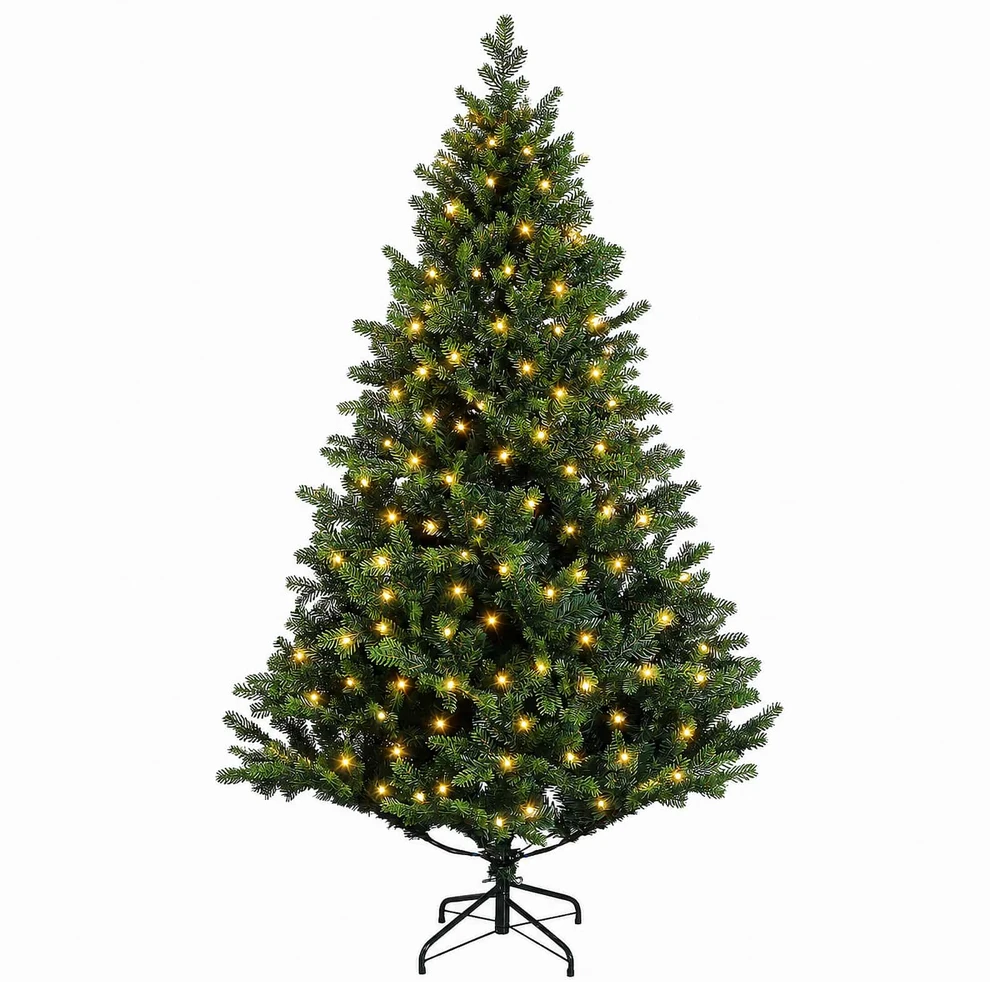Dirbtinė Sulankstoma Kalėdų Eglutė 210 cm 300 LED Šilta balta