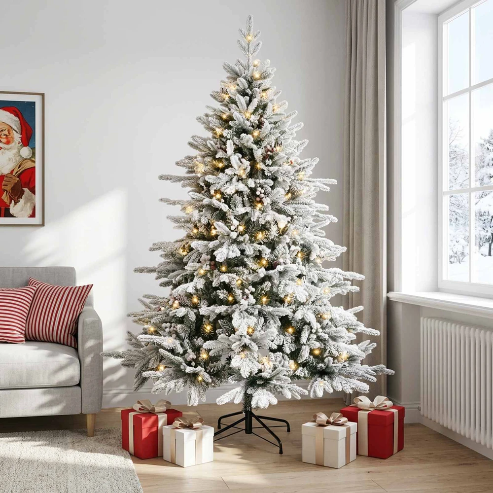 Dirbtinė Sulankstoma Kalėdų Eglutė 210 cm 300 LED Šilta balta