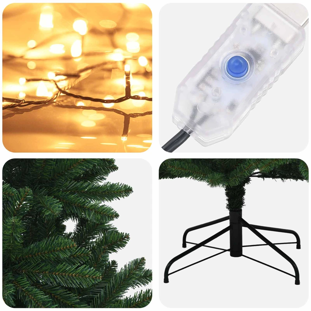 Dirbtinė Sulankstoma Kalėdų Eglutė 210 cm 300 LED Šilta balta