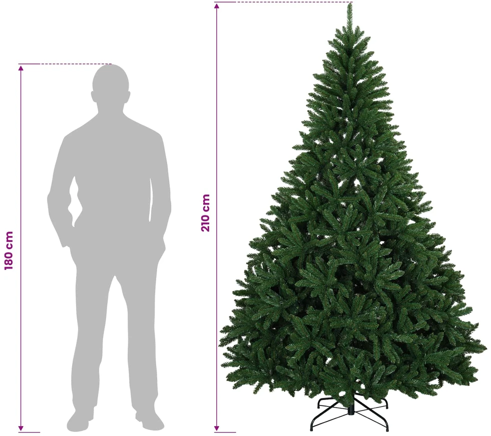 Dirbtinė Sulankstoma Kalėdų Eglutė 210 cm 300 LED Šilta balta