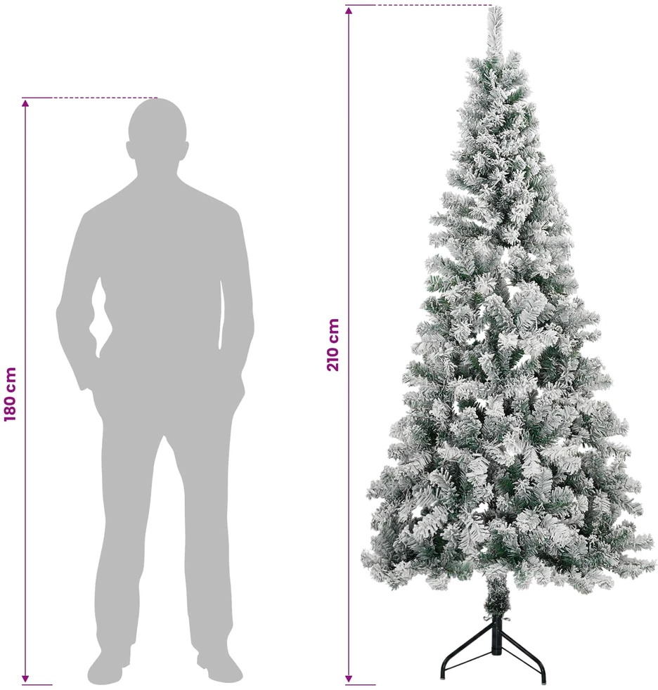 Dirbtinė Sulankstoma Kalėdų Eglutė 210 cm 300 LED Šilta balta