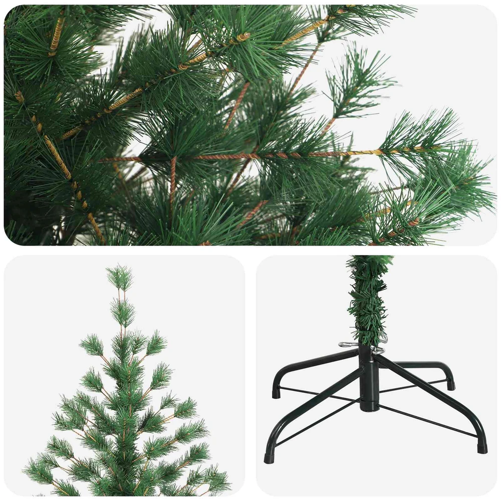 Dirbtinė Sulankstoma Kalėdų Eglutė 210 cm PVC ir metalas Žalia
