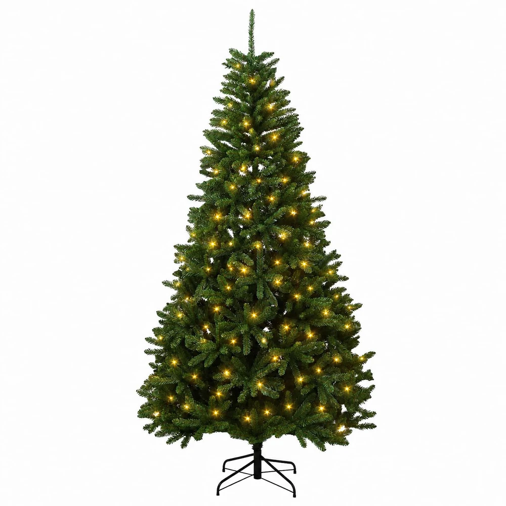 Dirbtinė Sulankstoma Kalėdų Eglutė 210 cm 300 LED Šilta balta