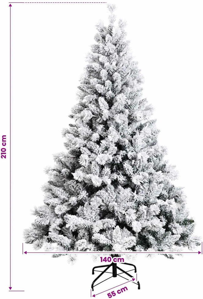 Dirbtinė Sulankstoma Kalėdų Eglutė 210 cm 300 LED Šilta balta