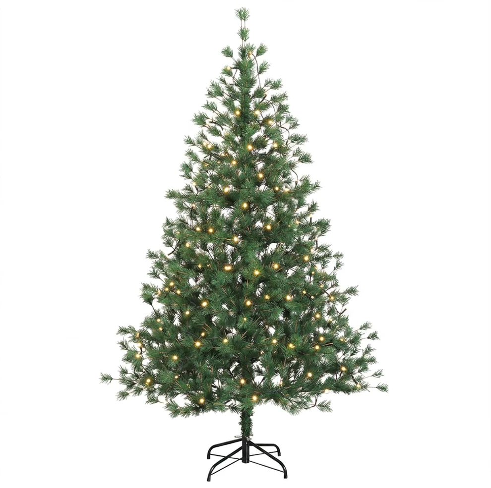 Dirbtinė Sulankstoma Kalėdų Eglutė 210 cm 300 LED Šilta balta