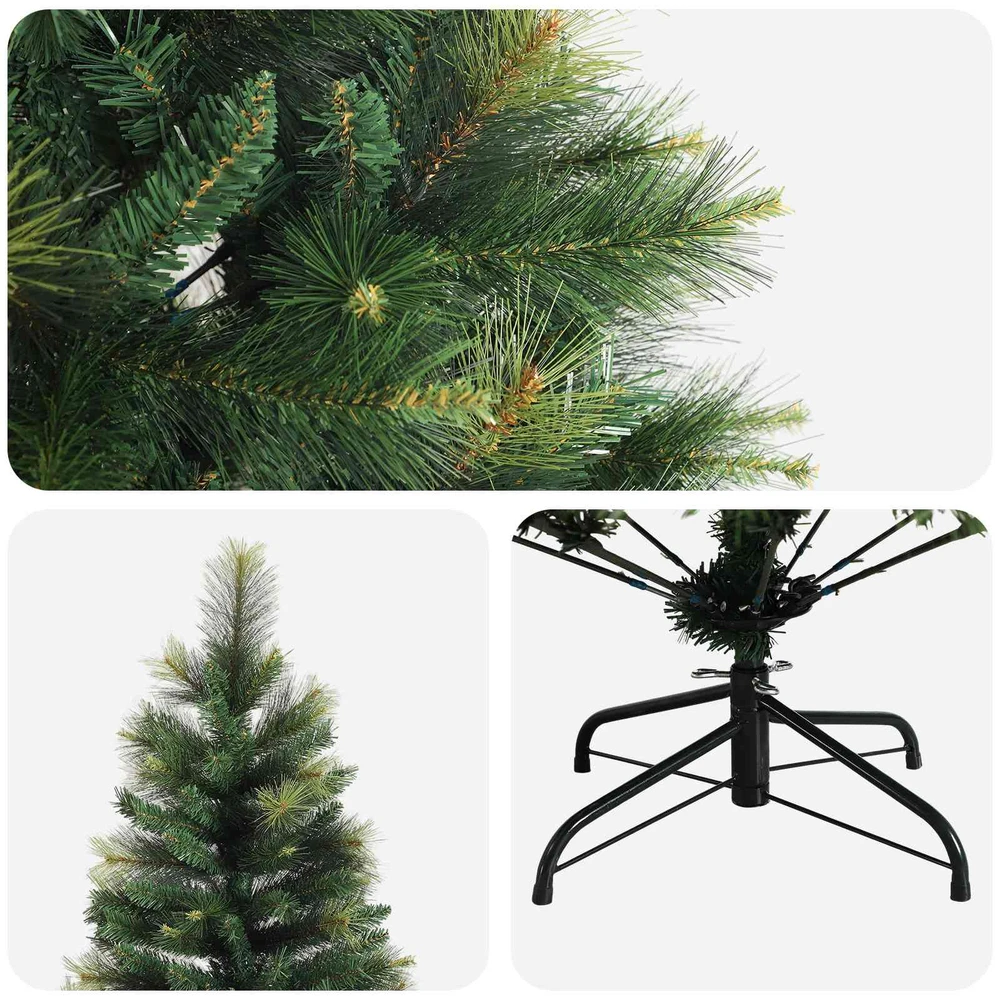 Dirbtinė Sulankstoma Kalėdų Eglutė 210 cm PVC ir metalas Žalia