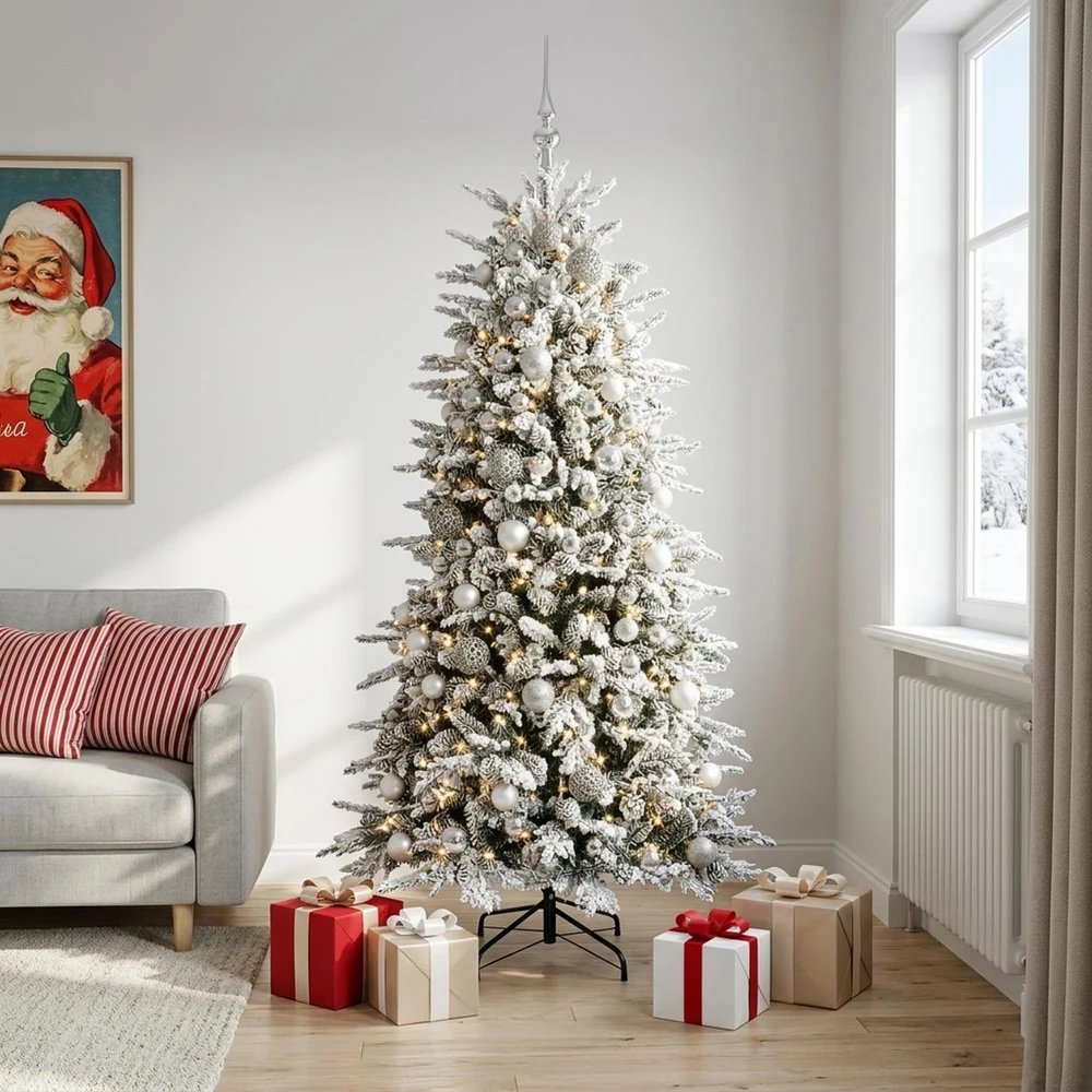 Dirbtinė Kalėdų eglutė su burbulais 210 cm 300 LED Šilta balta
