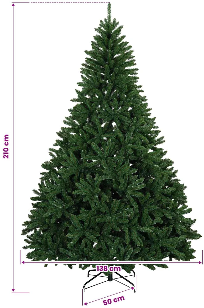 Dirbtinė Sulankstoma Kalėdų Eglutė 210 cm 300 LED Šilta balta
