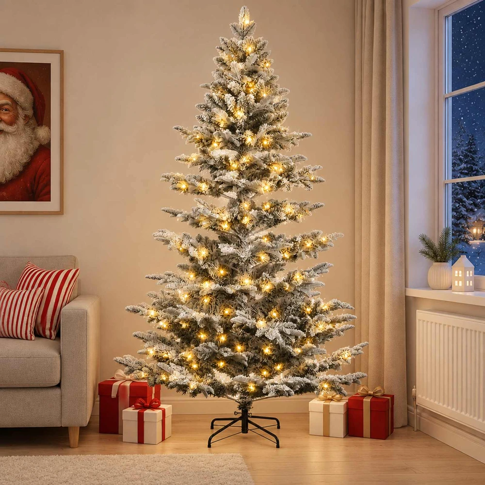 Dirbtinė Sulankstoma Kalėdų Eglutė 210 cm 300 LED Šilta balta
