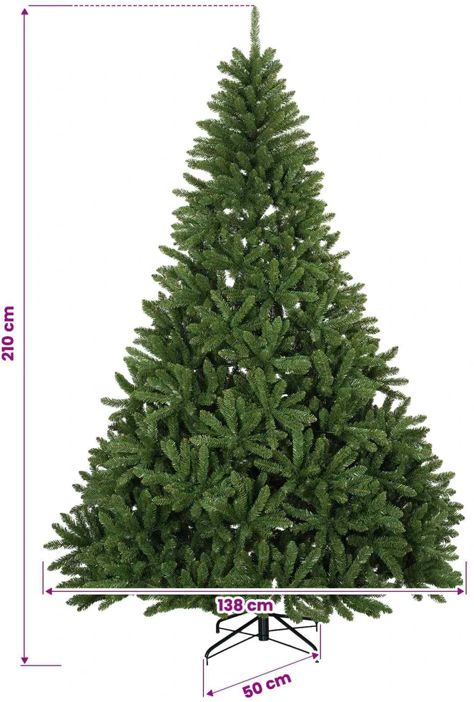 Dirbtinė Sulankstoma Kalėdų Eglutė 210 cm 300 LED Šilta balta