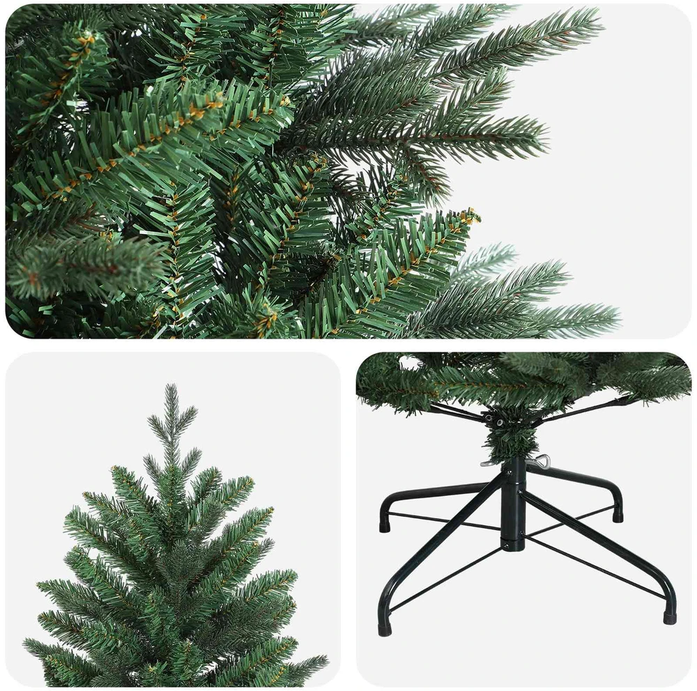 Dirbtinė Sulankstoma Kalėdų Eglutė 210 cm PVC ir PE Žalia
