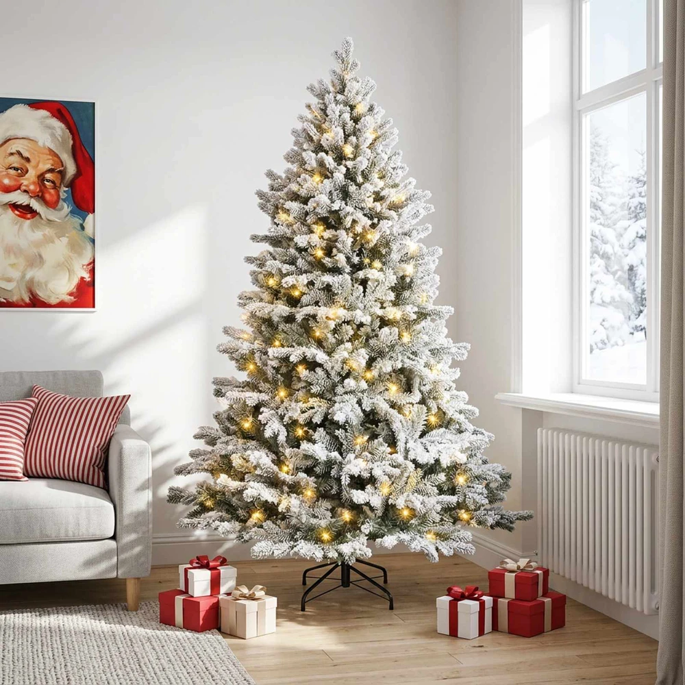 Dirbtinė Sulankstoma Kalėdų Eglutė 210 cm 300 LED Šilta balta