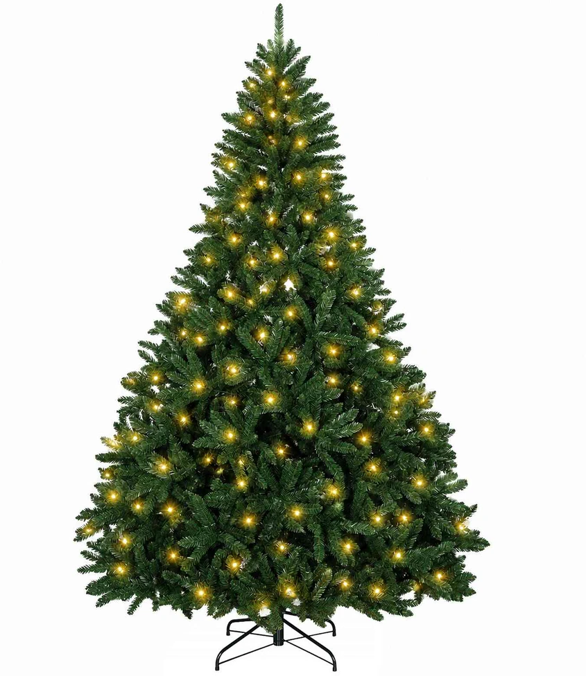 Dirbtinė Sulankstoma Kalėdų Eglutė 210 cm 300 LED Šilta balta