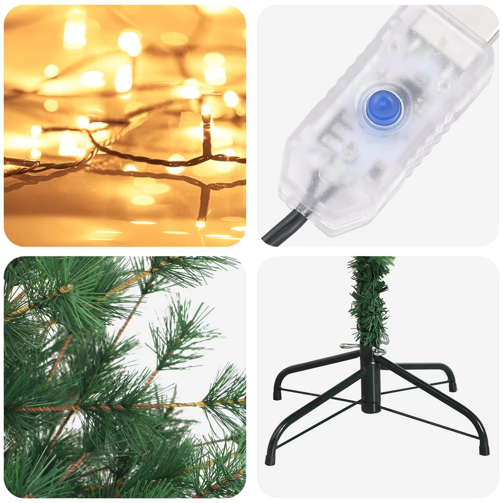 Dirbtinė Sulankstoma Kalėdų Eglutė 210 cm 300 LED Šilta balta