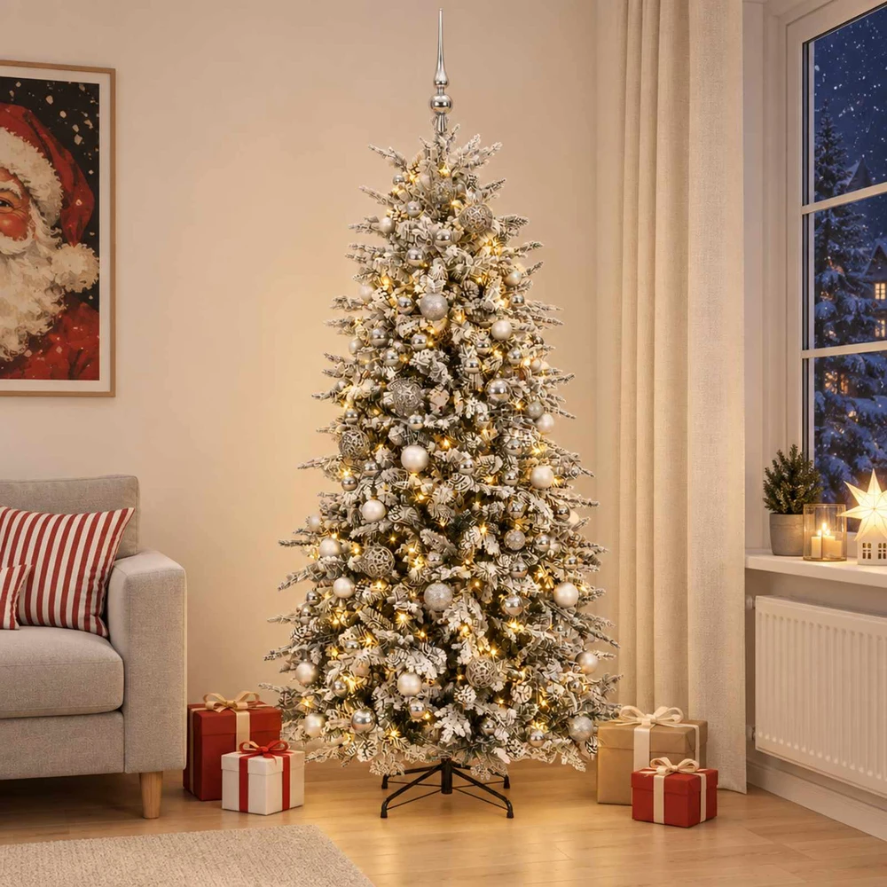 Dirbtinė Kalėdų eglutė su burbulais 210 cm 300 LED Šilta balta