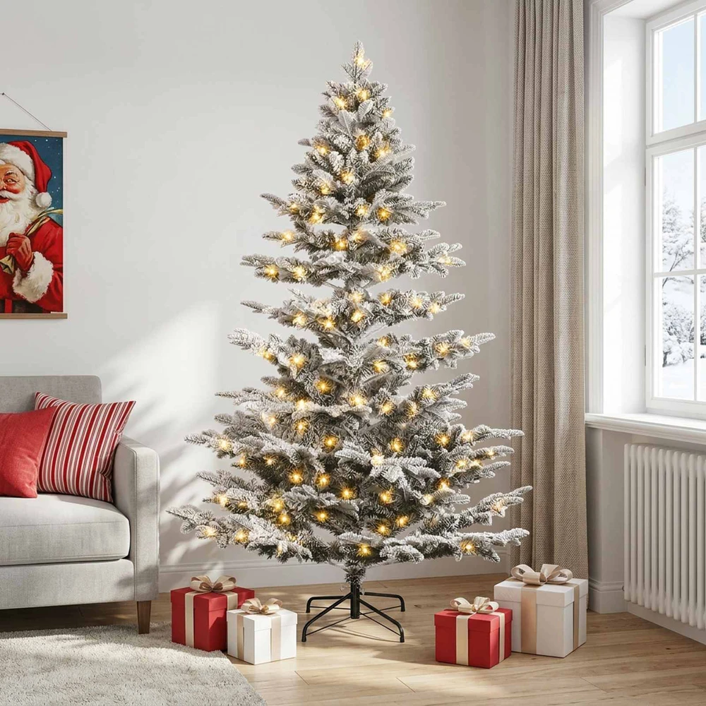 Dirbtinė Sulankstoma Kalėdų Eglutė 210 cm 300 LED Šilta balta
