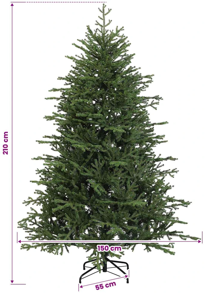 Dirbtinė Sulankstoma Kalėdų Eglutė 210 cm 300 LED Šilta balta
