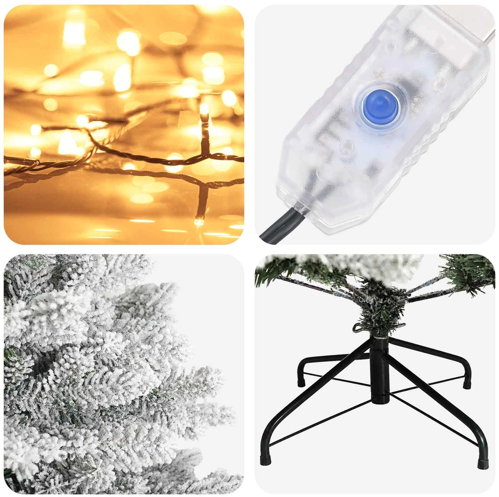 Dirbtinė Sulankstoma Kalėdų Eglutė 210 cm 300 LED Šilta balta