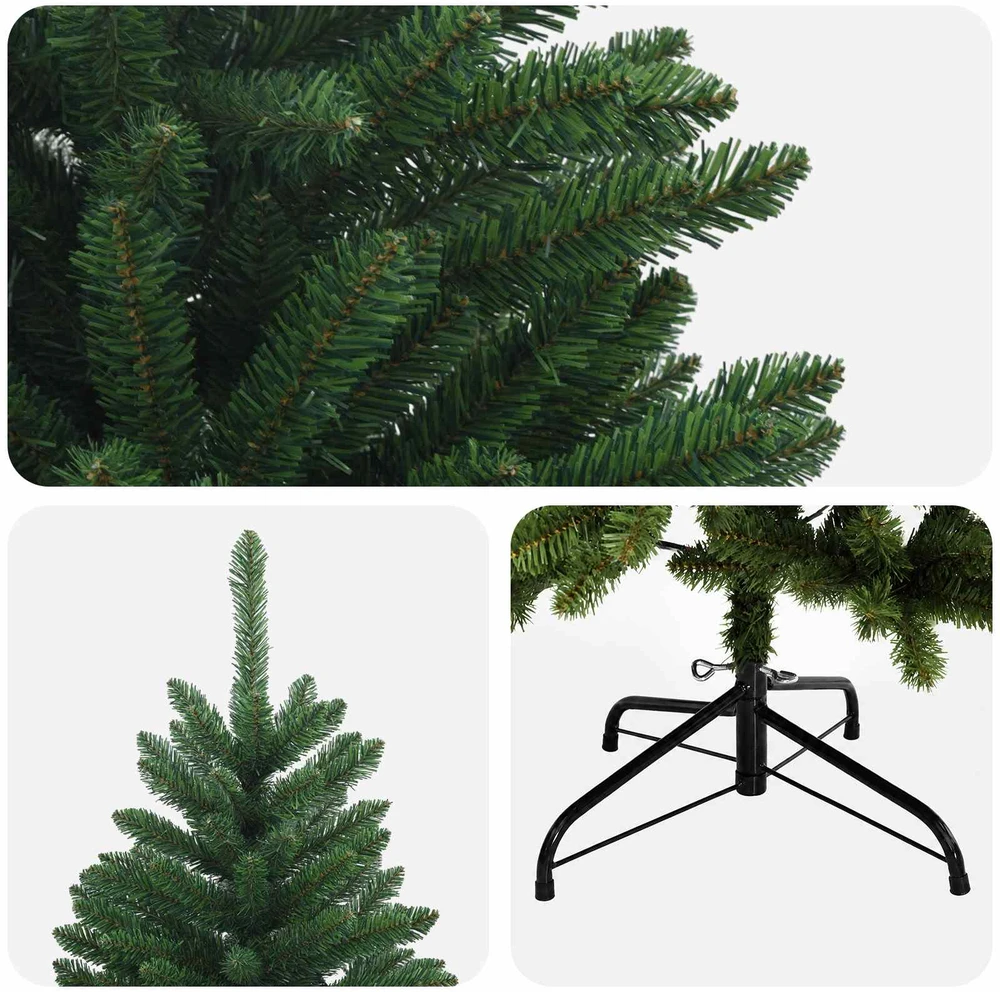 Dirbtinė Sulankstoma Kalėdų Eglutė 210 cm PVC Vidutinė žalia