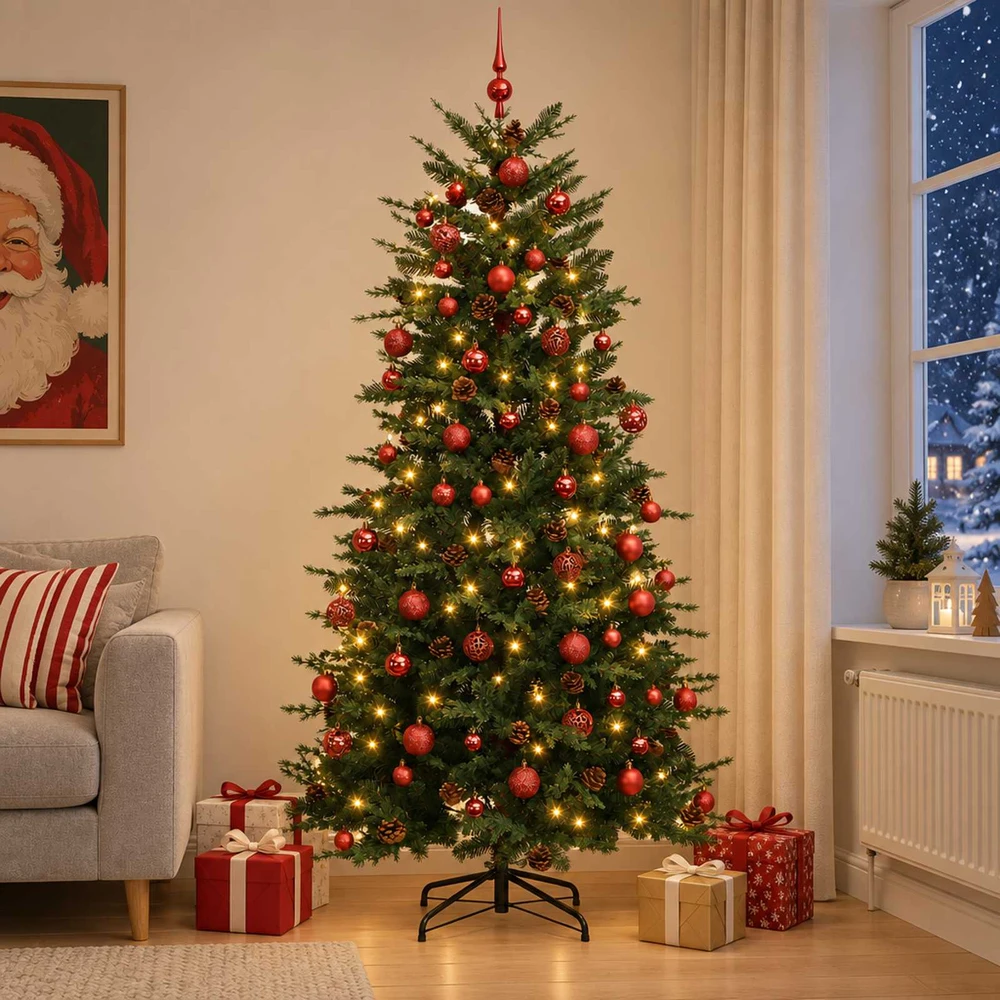 Dirbtinė Kalėdų eglutė su burbulais 240 cm 300 LED Šilta balta