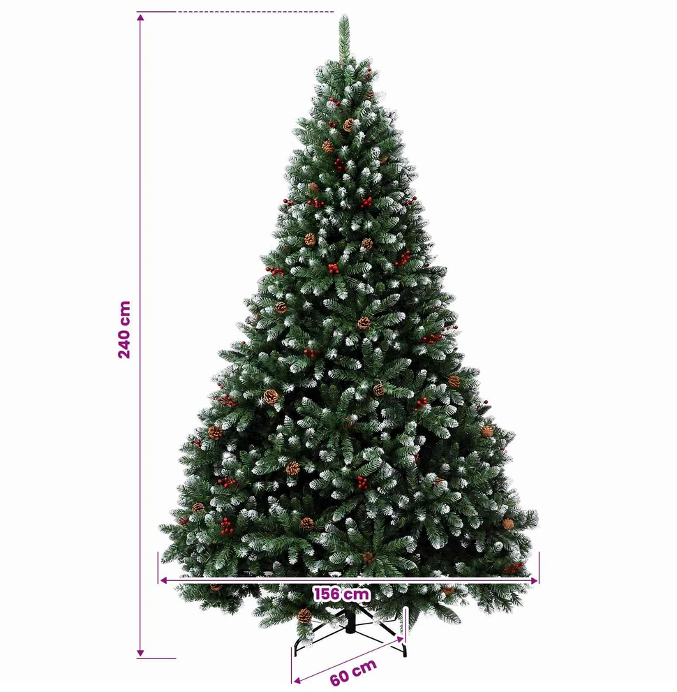 Dirbtinė Sulankstoma Kalėdų Eglutė 240 cm 300 LED Šilta balta