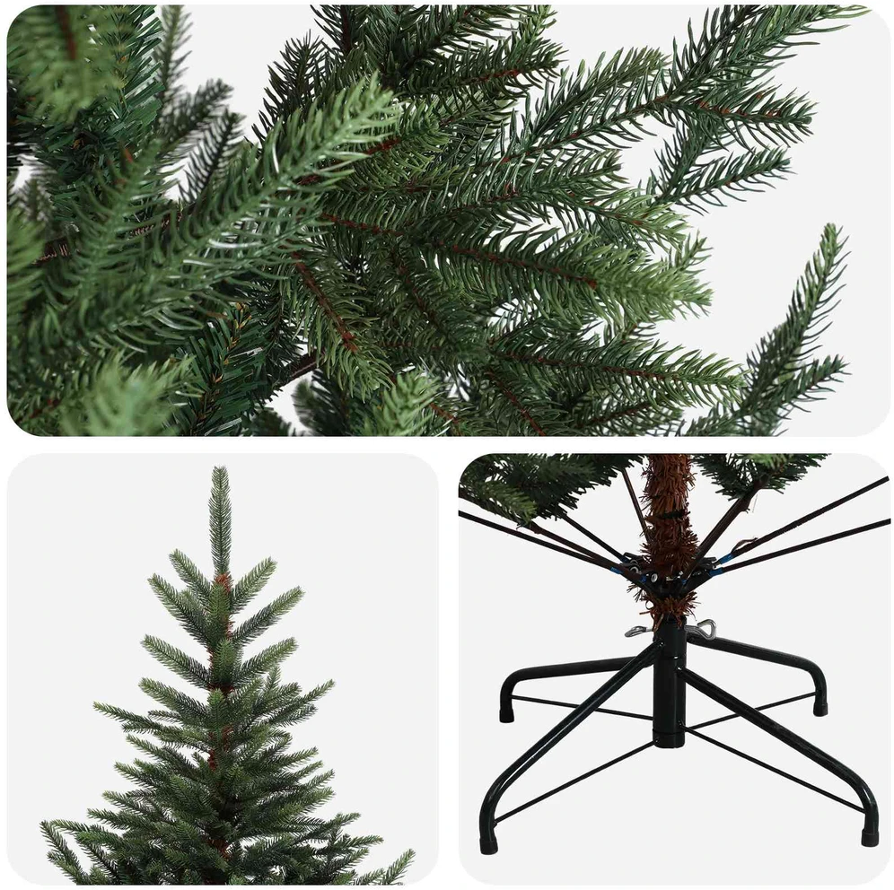 Dirbtinė Sulankstoma Kalėdų Eglutė 240 cm PVC ir metalas Žalia