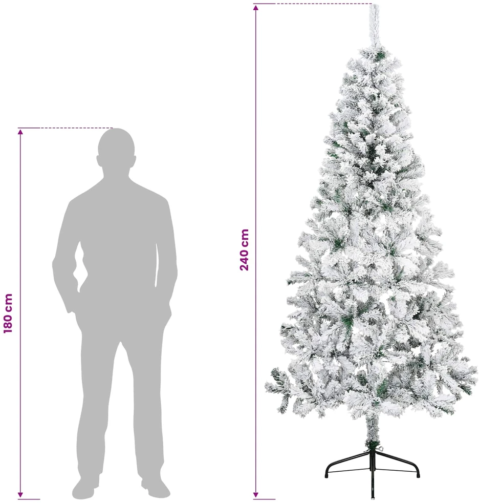 Dirbtinė Sulankstoma Kalėdų Eglutė 240 cm 300 LED Šilta balta