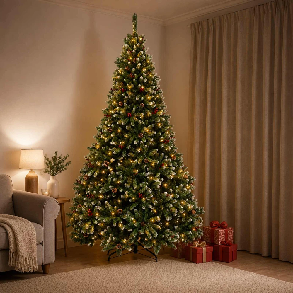 Dirbtinė Sulankstoma Kalėdų Eglutė 240 cm 600 LED Šilta balta