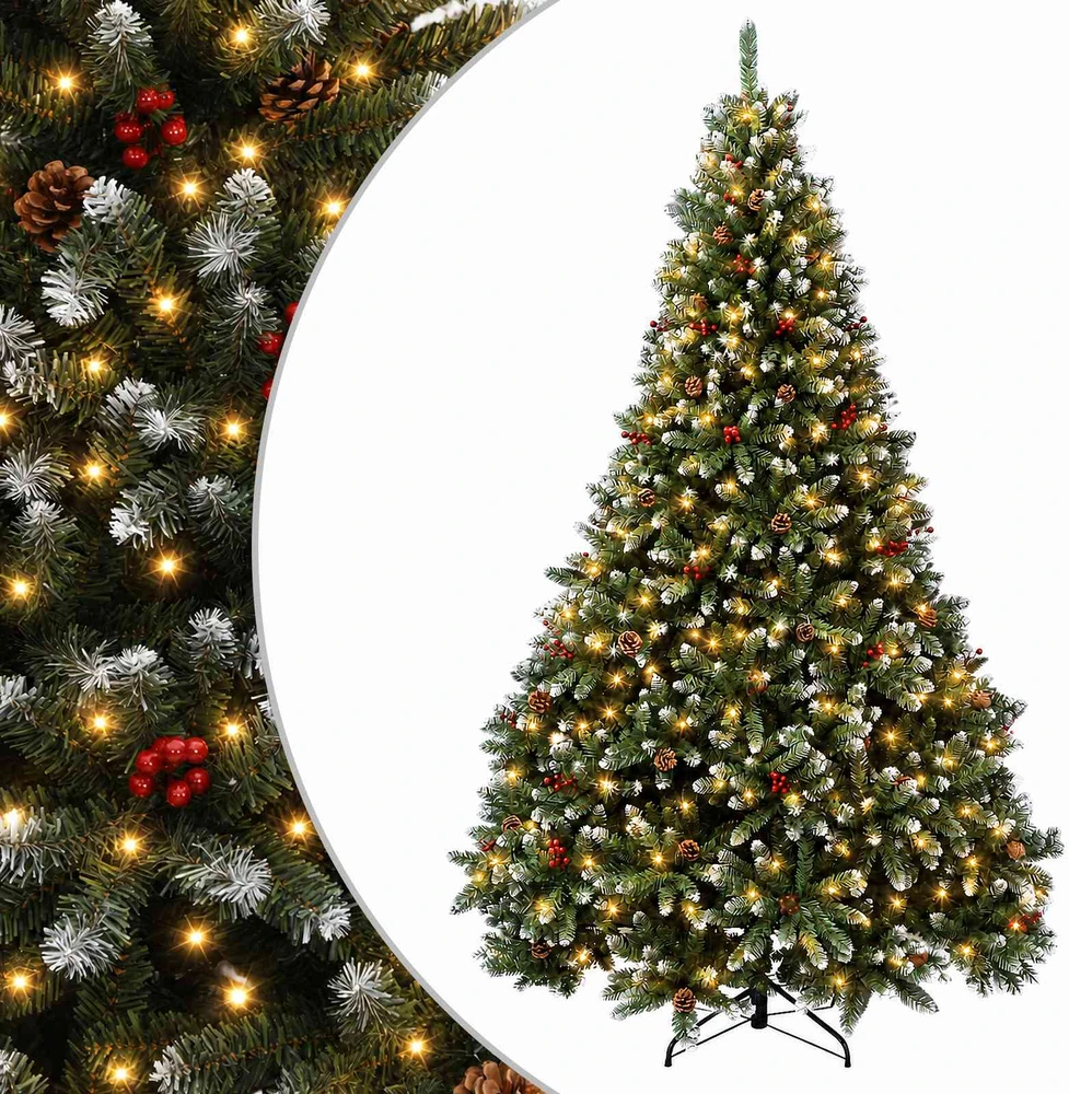 Dirbtinė Sulankstoma Kalėdų Eglutė 240 cm 600 LED Šilta balta