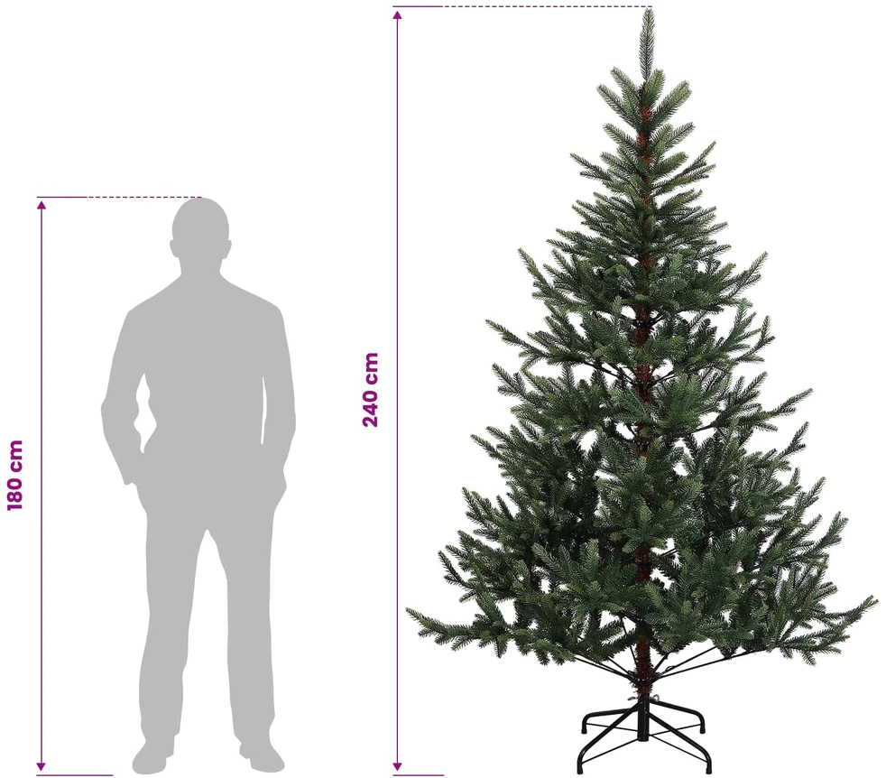 Dirbtinė Sulankstoma Kalėdų Eglutė 240 cm PVC ir metalas Žalia