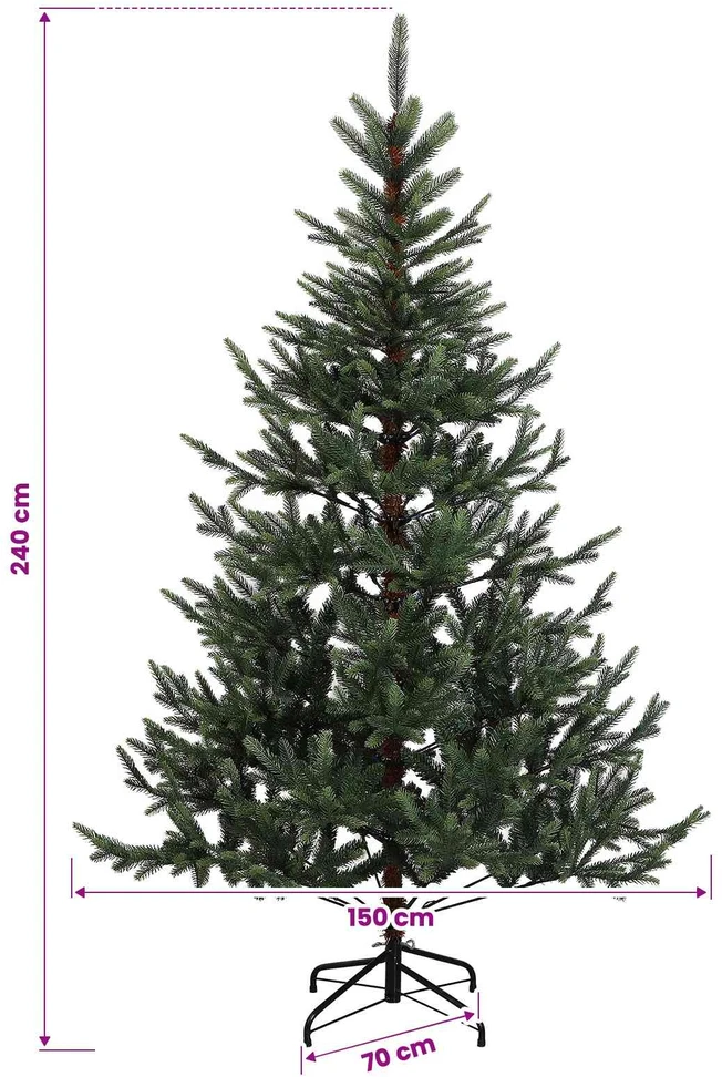 Dirbtinė Sulankstoma Kalėdų Eglutė 240 cm 300 LED Šilta balta
